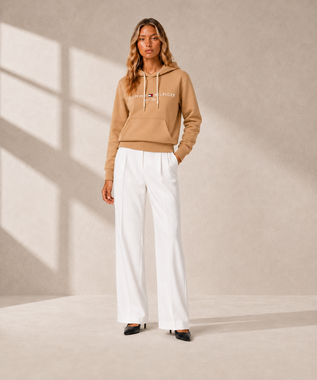 TOMMY HILFIGER DŽEMPERIS | KREMINĖ