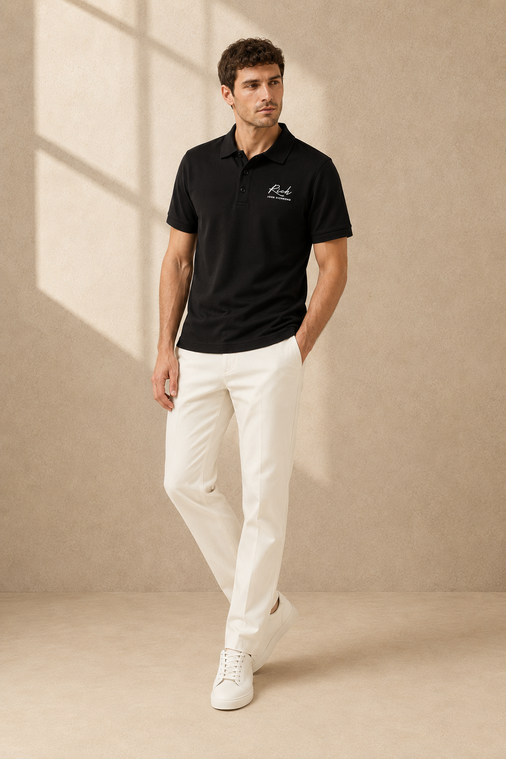 JOHN RICHMOND POLO SHIRT SU LOGO | JUODA