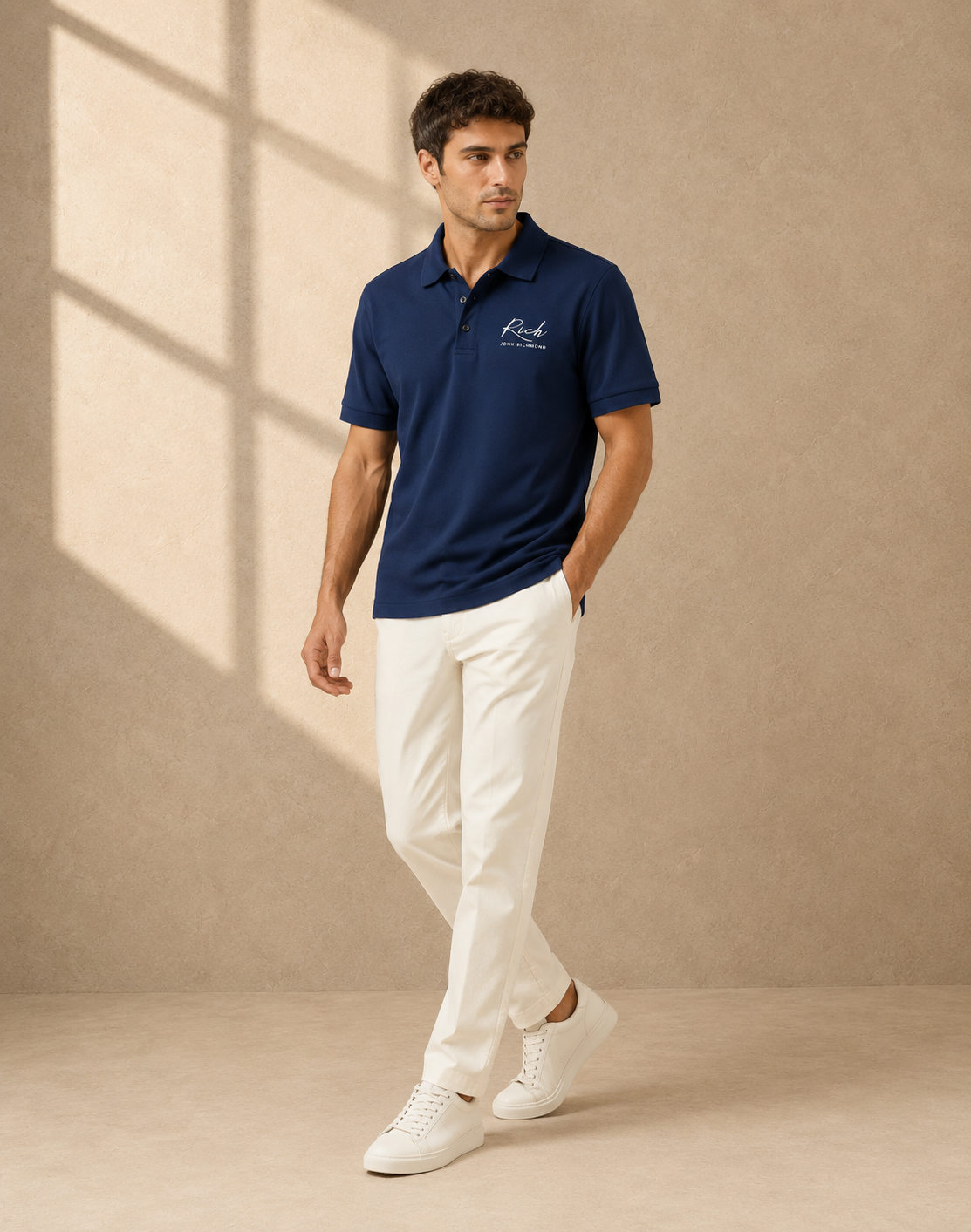 JOHN RICHMOND POLO SHIRT SU LOGO | TAMSIAI MĖLYNA