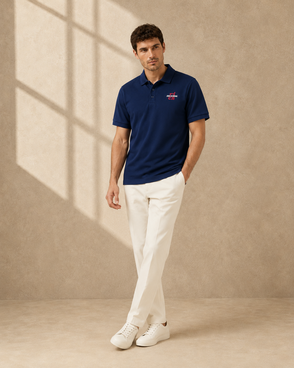 JOHN RICHMOND POLO SHIRT SU LOGO | TAMSIAI MĖLYNA