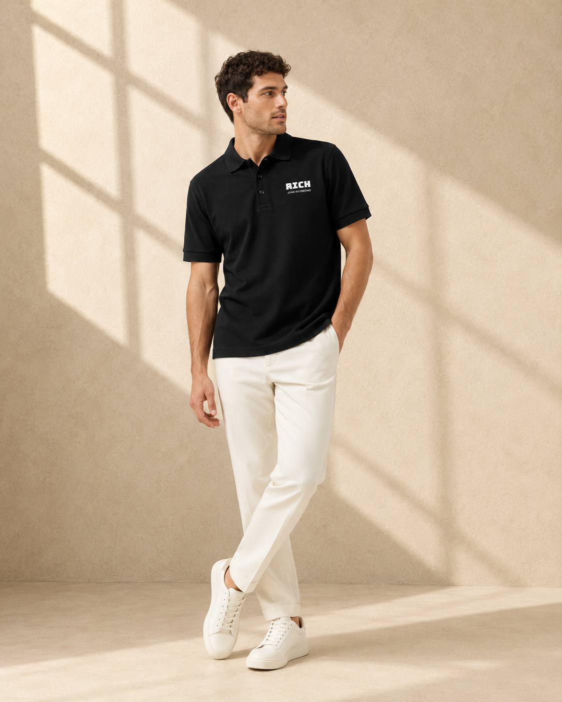 JOHN RICHMOND POLO SHIRT SU LOGO | JUODA